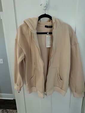 Minimalists Beige Zip-Up Hoodie Jacket - EFAN XS